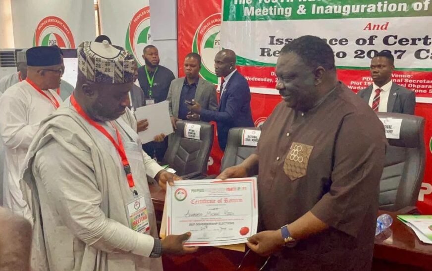 Ex-AGF Aondoakaa receives PDP certificate of Return for 2027 Benue governorship race